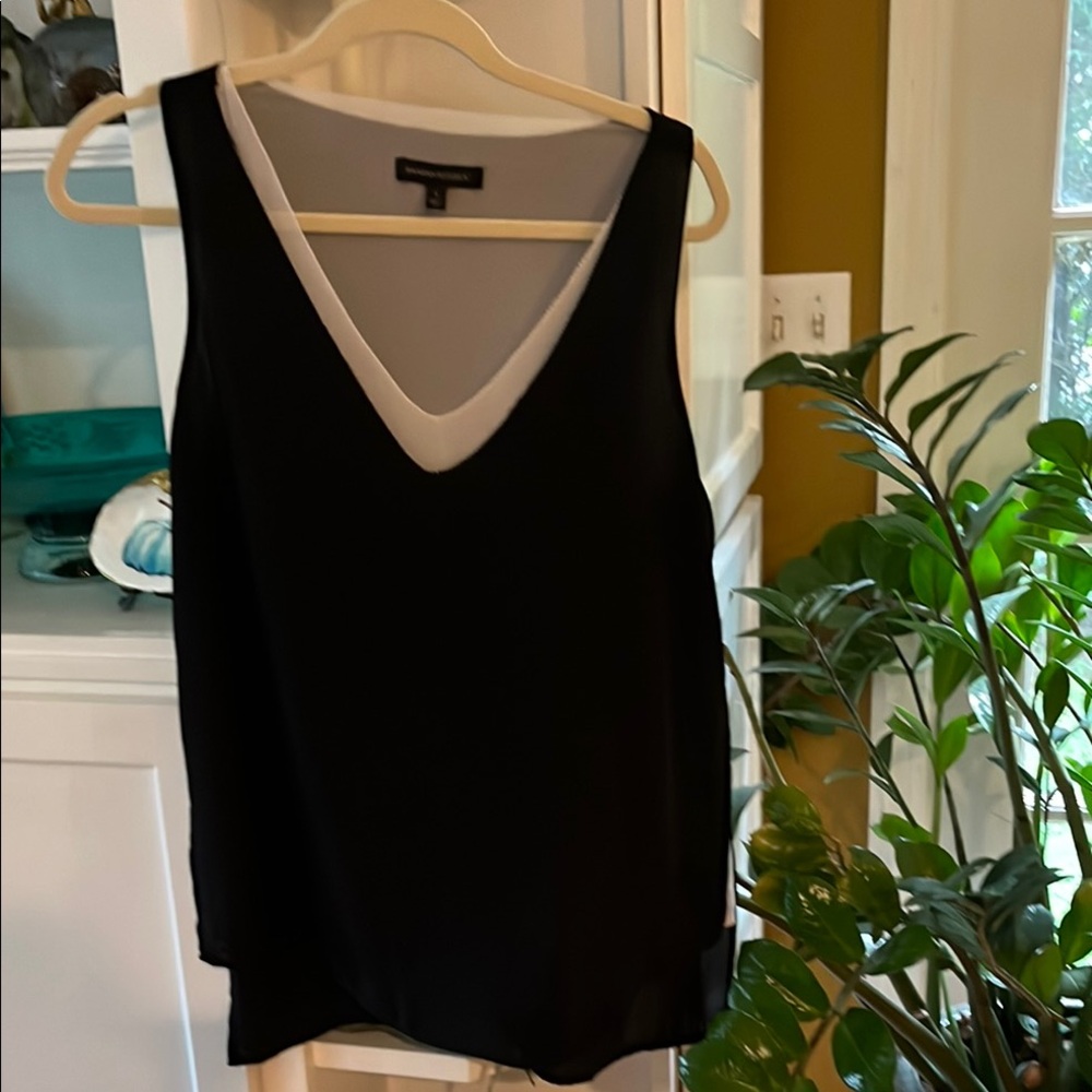 Banana Republic Black and White V-Neck Tank Top